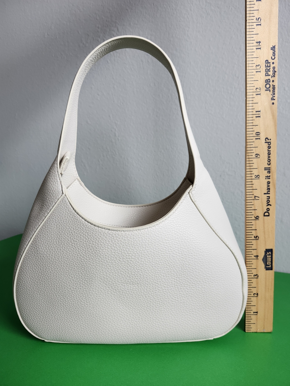 Mango White Faux Leather Crescent Shoulder Bag Half Moon Purse 25663